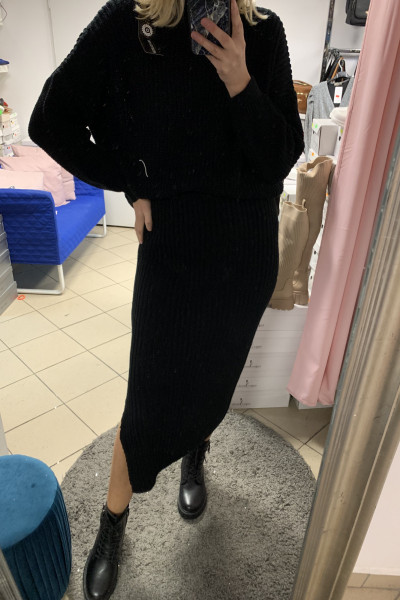 Komplet sweterkowy czarny