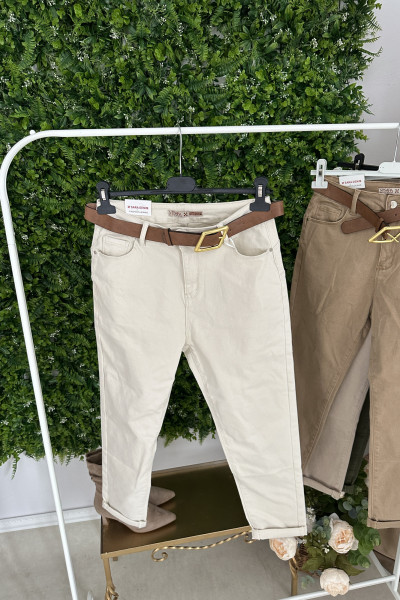 spodnie denim push-up light beige 3
